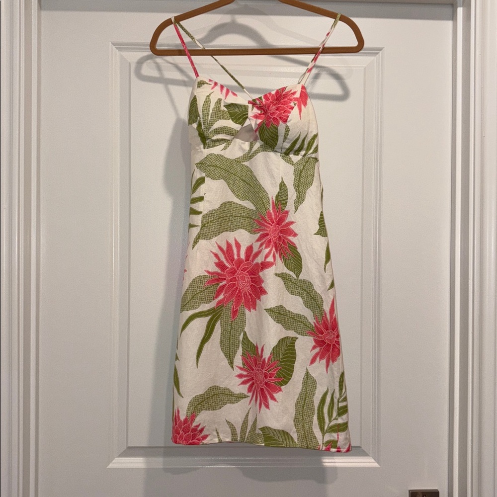 Tori Richard pink green floral dress - Picture 3 of 5